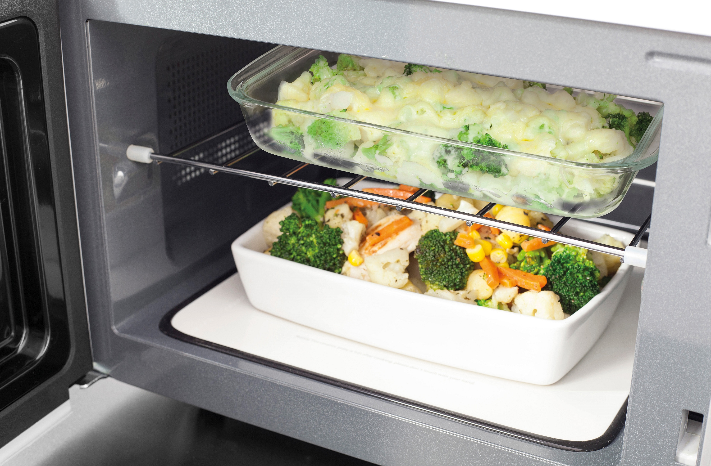 CASO Design Mikrowelle 2 Einschübe kein Drehteller Keramikboden